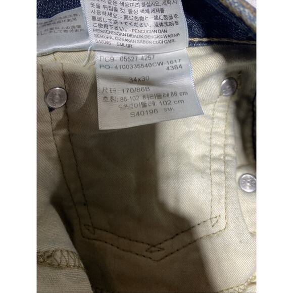 Levis 527 Jeans Mens Tag 34x30 Actual 34x31.5 Blue Bootcut Slim Western Dark - Picture 7 of 13